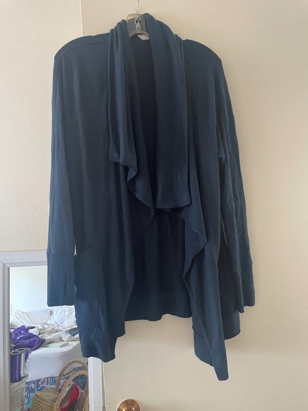 Athleta  Open-Front Cardigan - teal and navy